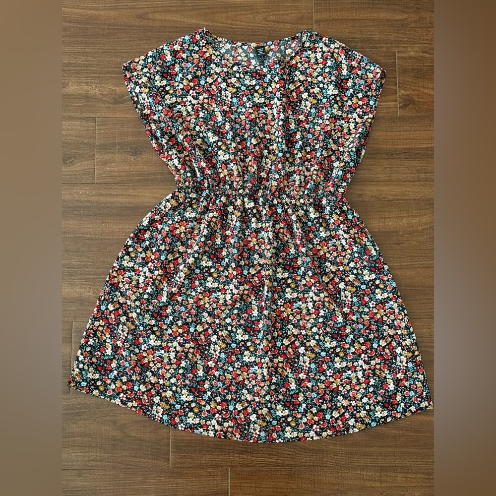 Floral Cinched Waist Dress